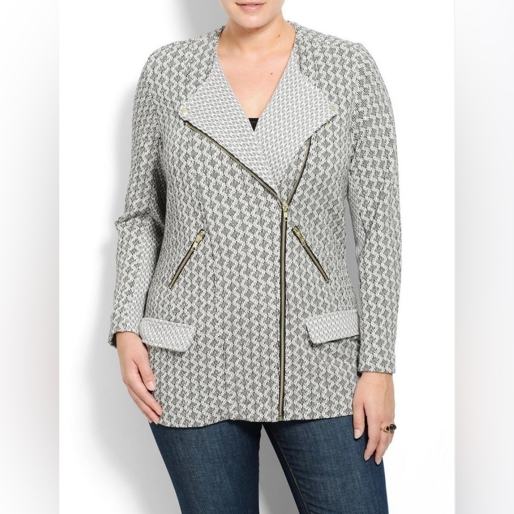 Lucky brand lucky lotus California Marnie asymmetrical zip up jacket knitwear